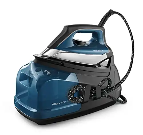 Rowenta Steam Iron for Clothes, Steam Pro Stainless Steel Soleplate, 1.1L Removable Tank, 1800W, Blue