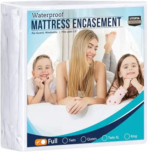 Bedding Zippered Mattress Encasement 100% Waterproof Bed Bug and Dust Mite Proof Mattress Protector, Mattress Cover