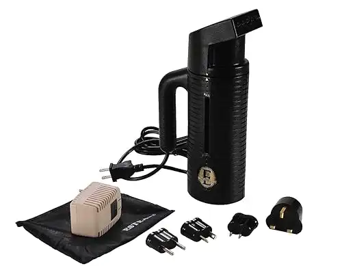 ESTEAM Personal Hand Held Steamer with Converter Kit and 4 Adapter Plugs, 120 Volt,Black